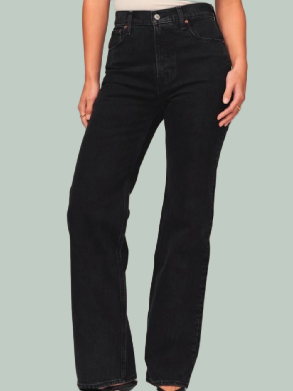 Abercrombie & Fitch black High Rise 90s Relaxed Jeans. Women’s size 27 long - Picture 2 of 14